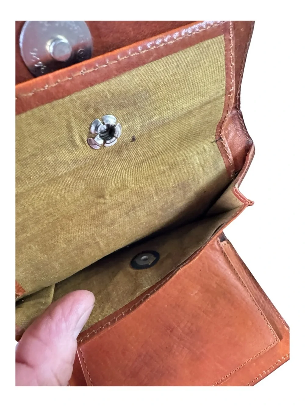 Vintage Genuine Crocodile Skin Leather Wallet Clutch Brown Bifold